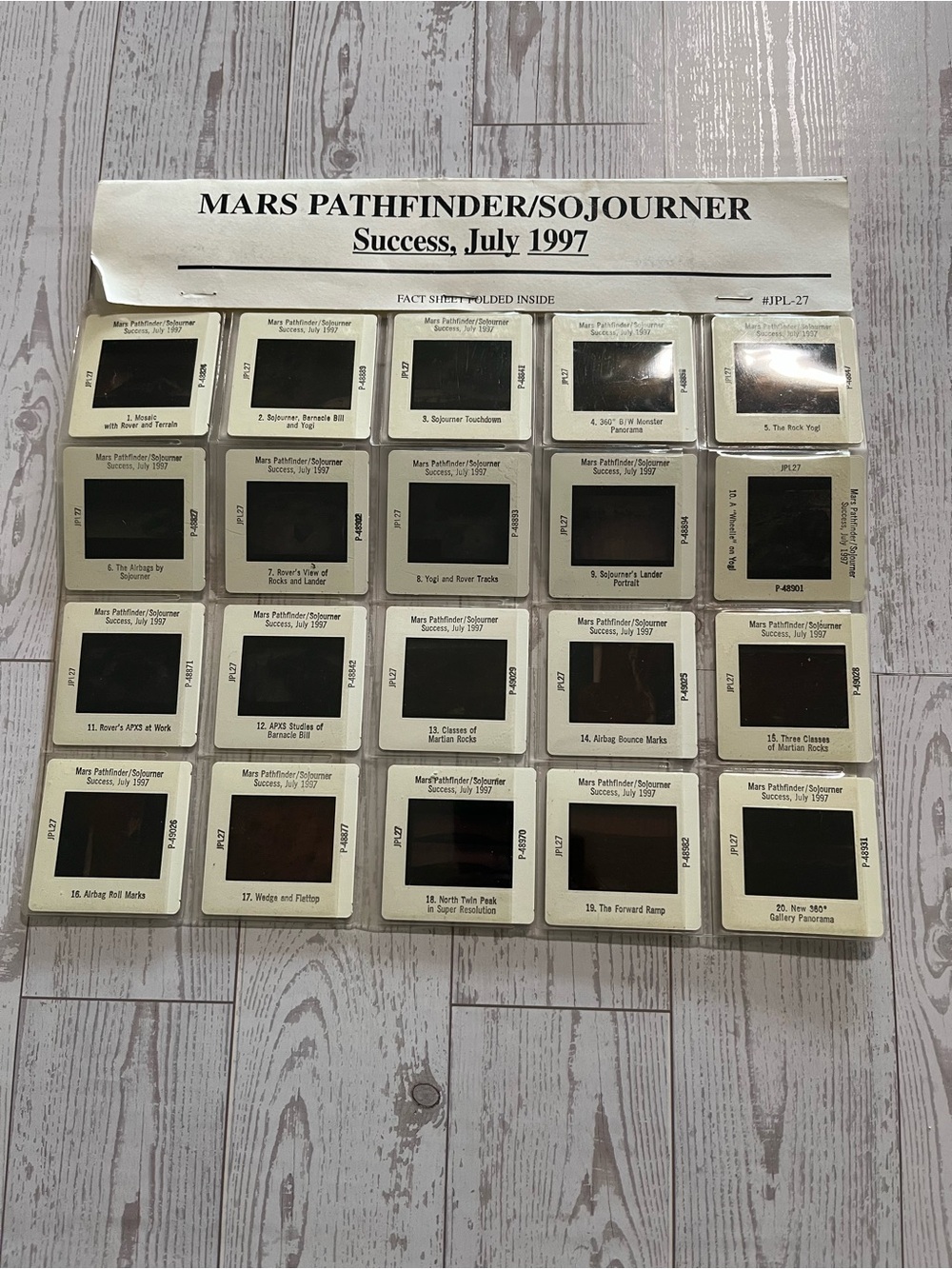 Mars Pathfinder/Sojourner Slide Collection - White Archive Display